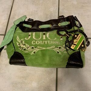 Juicy Couture Purse - Green Suede - 12.5 x 5 x 10.5